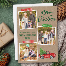 Tarjeta Festiva Navidades de Camión de Camión de Cinta con Guión d