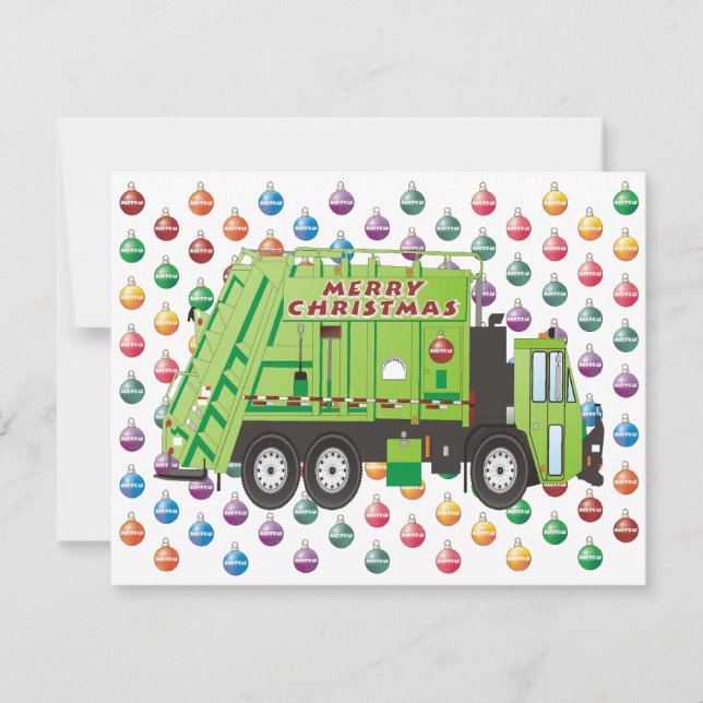 Tarjeta Festiva Navidades de camiones de basura (Anverso)