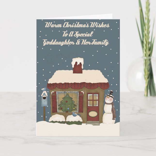 Tarjeta Festiva Navidades De Campaña A Una Familia Especial De Hij (Anverso)