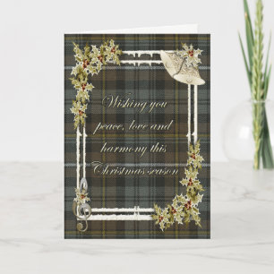 Tarjeta Festiva Navidades de Campbell Argyle Weathered Tartan