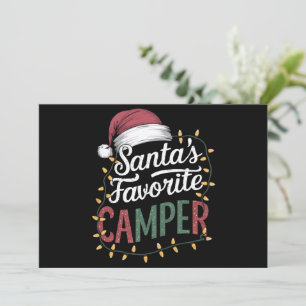 Tarjeta Festiva Navidades de camping regalo favorito de Santa Clau