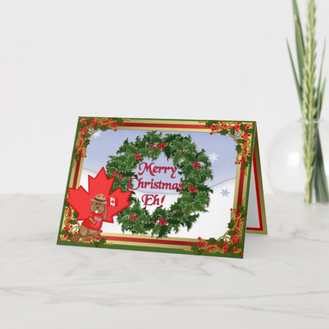 Tarjeta Festiva Navidades de Canadá - Sin versos (Anverso)