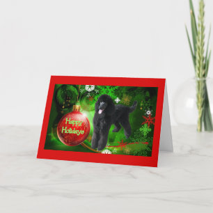 Tarjeta Festiva Navidades de canapé con bolas de vacaciones felice