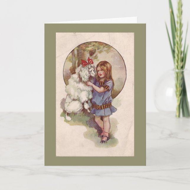 Tarjeta Festiva Navidades de canapé con vintage (Anverso)