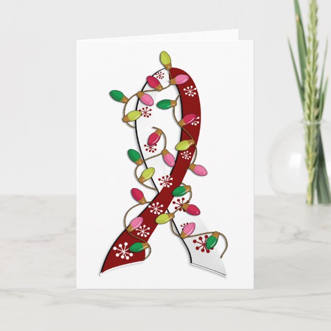 Tarjeta Festiva Navidades de cáncer de cuello de cabeza iluminan l (Anverso)