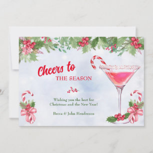 Tarjeta Festiva Navidades de canes y cócteles en temporada alta