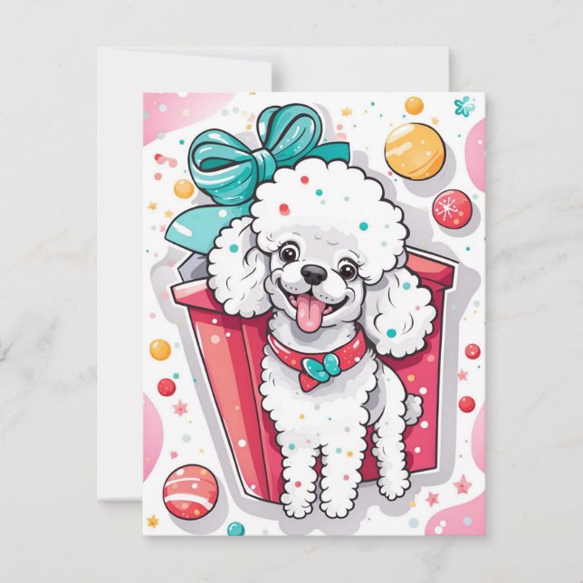 Tarjeta Festiva Navidades de cangrejo blanco de estilo retro (Anverso)