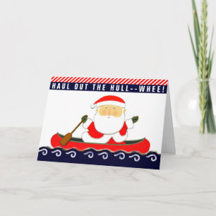 Tarjeta Festiva Navidades de canotaje divertidos