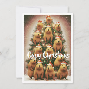 Tarjeta Festiva Navidades de Capibara