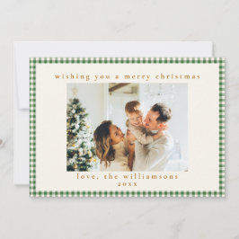 Tarjeta Festiva Navidades de cartas fotográficas de Green Gingham
