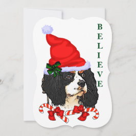 Tarjeta Festiva Navidades de Cavalier King Charles Spaniel