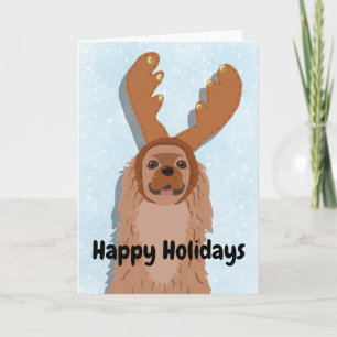 Tarjeta Festiva Navidades de Cavalier King Charles Spaniel