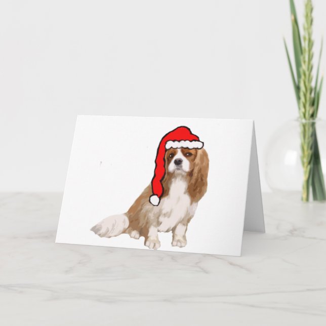 Tarjeta Festiva Navidades de Cavalier King Charles Spaniel (Anverso)