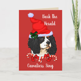 Tarjeta Festiva Navidades de Cavalier King Charles Spaniel