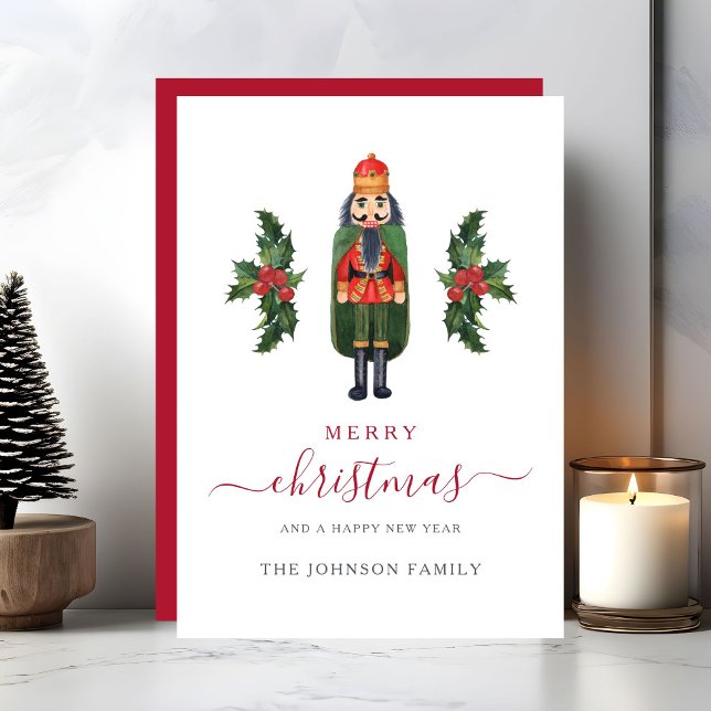 Tarjeta Festiva Navidades de cazatalentos (Cute Nutcracker Christmas Holiday Card)