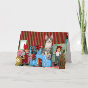 Tarjeta Festiva Navidades de cerdo - Gato / gatito