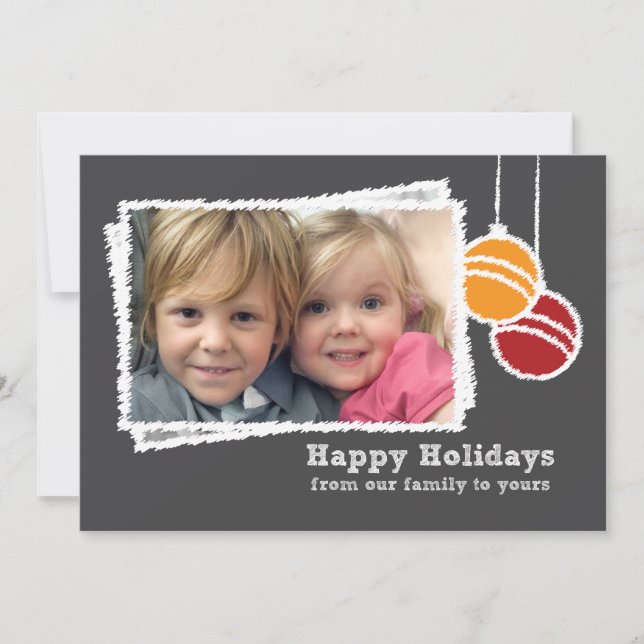 Tarjeta Festiva Navidades de Chalkboard Foto festividad (Anverso)