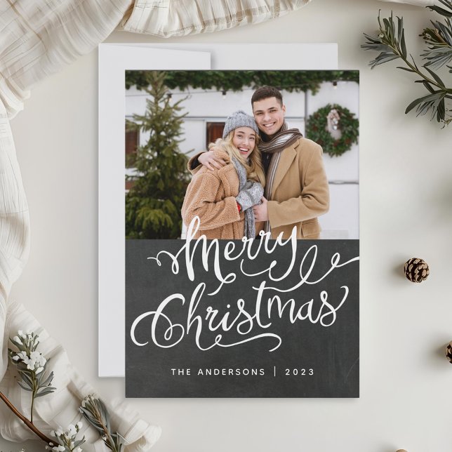 Tarjeta Festiva Navidades de Chalkboard Foto superpuesta (Subido por el creador)