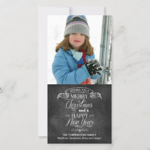 Tarjeta Festiva Navidades de Chalkboard Wish