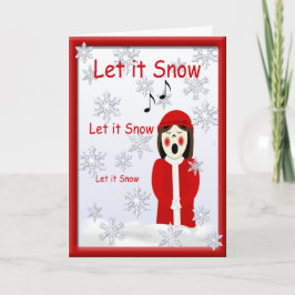 Tarjeta Festiva Navidades de Chicas de villancicos dejan que nieve