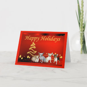 Tarjeta Festiva Navidades de Chihuahua con estrellas