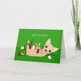 Tarjeta Festiva Navidades de Chihuahua iluminan verde