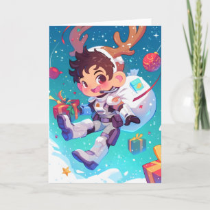 Tarjeta Festiva Navidades de Ciencia Ficción de Anime Boy