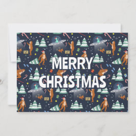 Tarjeta Festiva Navidades de ciencia ficción | Pie grande, extranj