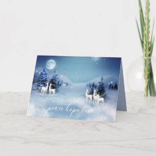 Tarjeta Festiva Navidades de ciervos acuáticos de medianoche