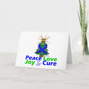 Tarjeta Festiva Navidades de Cinta Azul Paz Amor, Alegría y Cura