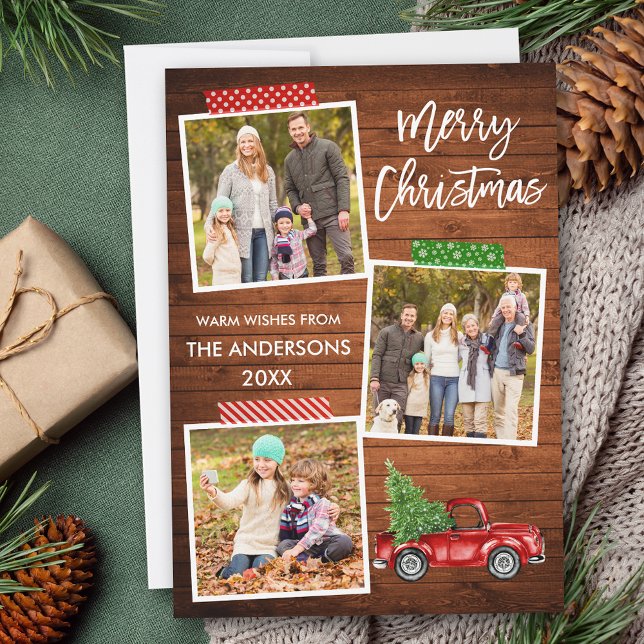 Tarjeta Festiva Navidades de Cinta Cinta Cinta Cinta Cinta Cinta C (Customize to add text or more photos to back of card.)