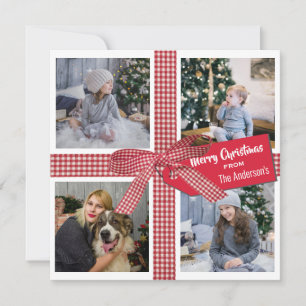 Tarjeta Festiva Navidades de cinta de plástico y de Collage de fot