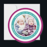 Tarjeta Festiva Navidades de Círculos Coloridos Modernos Foto Aqua<br><div class="desc">Círculos coloridos Foto Tarjeta de vacaciones / Plomo de Aqua por Orabella Impresiones.</div>