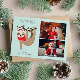 Tarjeta Festiva Navidades de clase Sloth 2 Collage de fotos