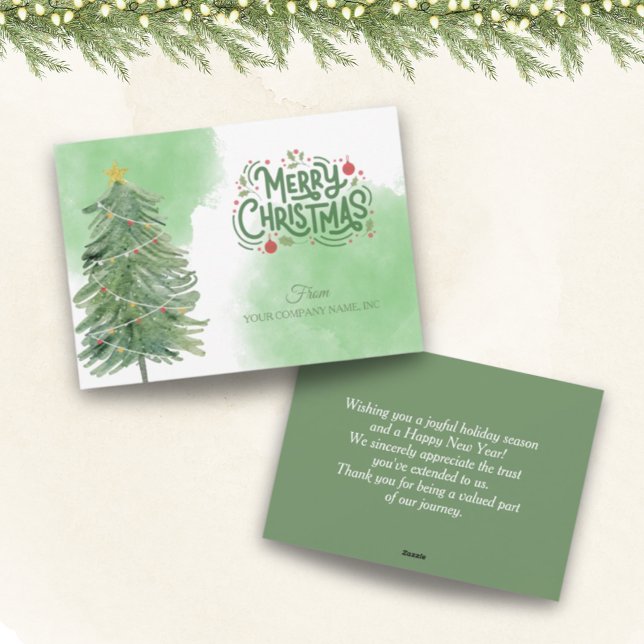 Tarjeta Festiva Navidades de clientes empresariales de la moderna  (A simple yet modern, easy-to-personalize, corporate Christmas greeting card for your clients. )