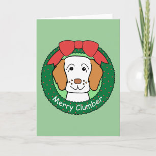 Tarjeta Festiva Navidades de Clumber Spaniel