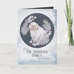 Tarjeta Festiva Navidades de Clumber Spaniel personalizados