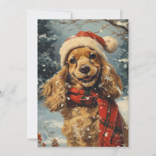 Tarjeta Festiva Navidades de Cocker Spaniel
