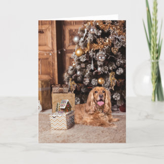 Tarjeta Festiva Navidades de Cocker Spaniel
