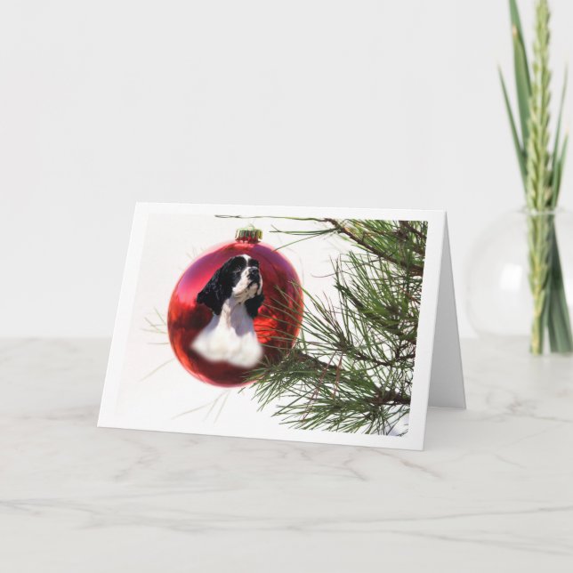 Tarjeta Festiva Navidades de Cocker Spaniel (Anverso)