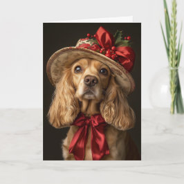 Tarjeta Festiva Navidades de Cocker Spaniel de Victoria