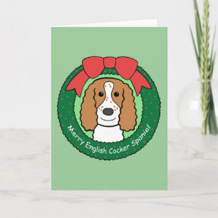 Tarjeta Festiva Navidades de Cocker Spaniel inglés