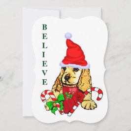 Tarjeta Festiva Navidades de Cocker Spaniel Puppy