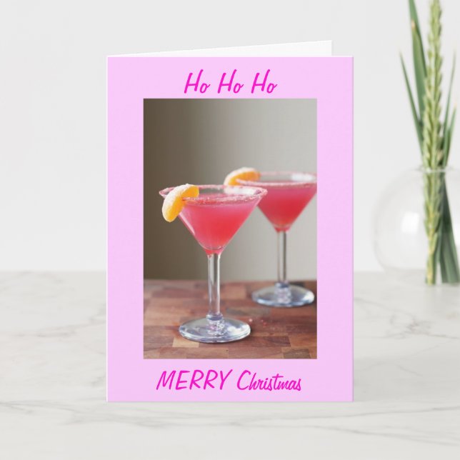 TARJETA FESTIVA NAVIDADES DE COCKTAILS/HO HO HO HEREDADOS (Anverso)