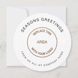 Tarjeta Festiva Navidades de código QR corporativo simple con logo