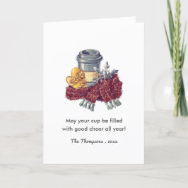 Tarjeta Festiva Navidades de Coffee Lover celebran foto