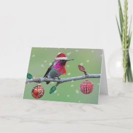 Tarjeta Festiva Navidades de colibríes de Anna