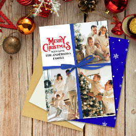 Tarjeta Festiva Navidades de collage de fotografías familiares env