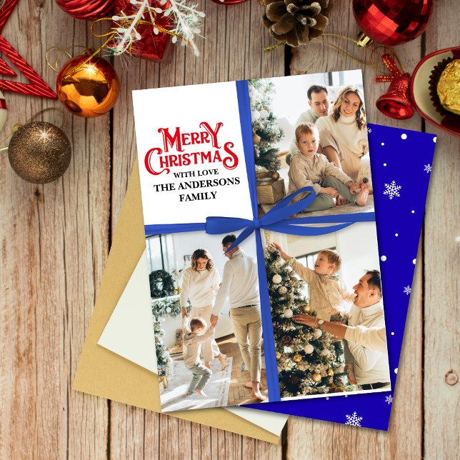 Tarjeta Festiva Navidades de collage de fotografías familiares env (Subido por el creador)