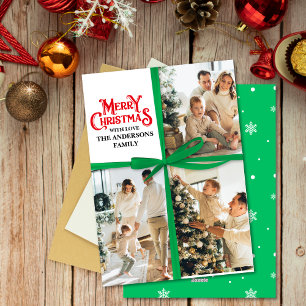 Tarjeta Festiva Navidades de collage de fotografías familiares env